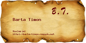 Barta Timon névjegykártya
